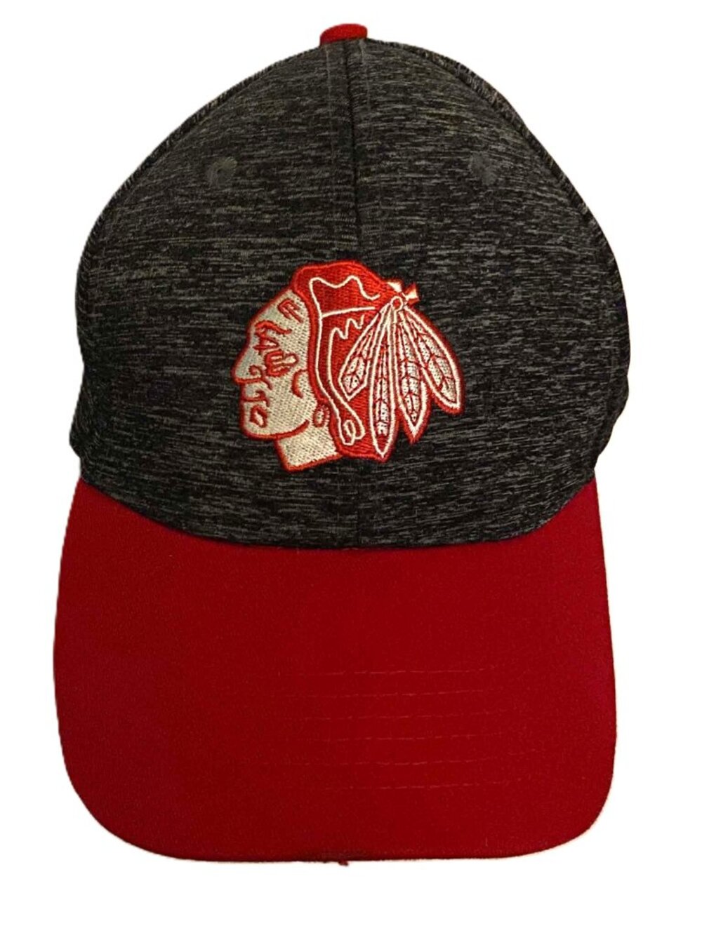 Chicago Blackhawks Kick10 Adjustable Hat Gray Red Strapback CIBC NHL Hockey Cap